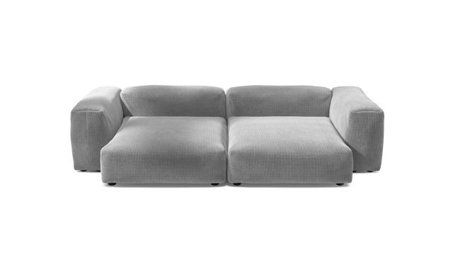 vetsak | Sofa Set 02 XLarge - Cord Velour - Light Grey | Modulares Sofa | 3.5 Sitzer | Big Sofa