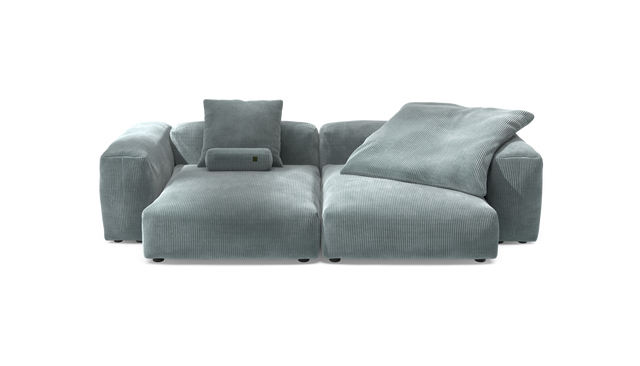 vetsak | Sofa Set 02 XLarge - Cord Velour - Mint | Modulares Sofa | 3.5 Sitzer | Big Sofa