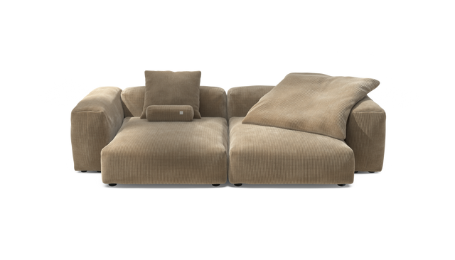 vetsak | Sofa Set 02 XLarge - Cord Velour - Sand | Modulares Sofa | 3.5 Sitzer | Big Sofa