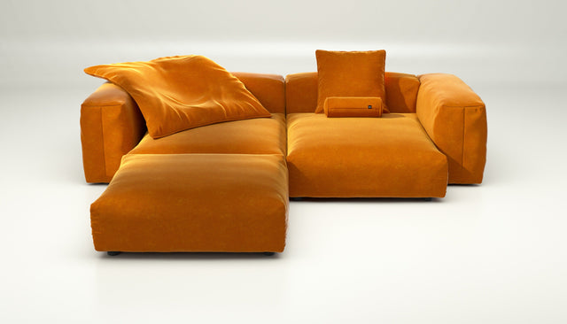 vetsak | Sofa Set 03 - suave - orange blaze | Modulares Sofa | 3.5 Sitzer | Big Sofa | Ecksofa