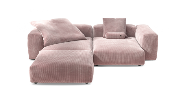 vetsak | Sofa Set 03 - Cord Velour - Blossom | Modulares Sofa | 3.5 Sitzer | Big Sofa | Ecksofa