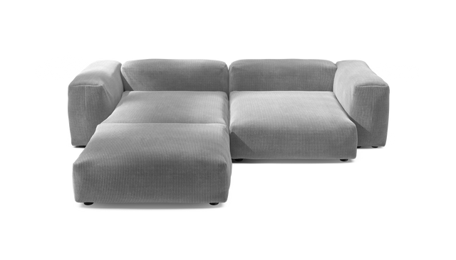 vetsak | Sofa Set 03 - Cord Velour - Light Grey | Modulares Sofa | 3.5 Sitzer | Big Sofa | Ecksofa
