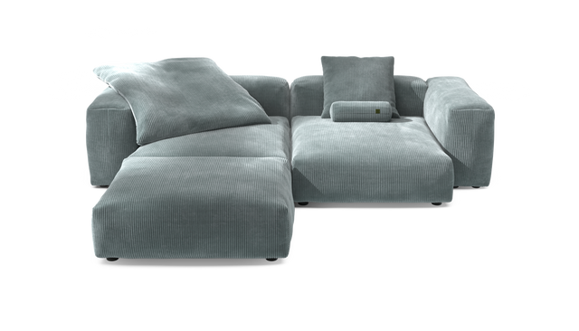 vetsak | Sofa Set 03 - Cord Velour - Mint | Modulares Sofa | 3.5 Sitzer | Big Sofa | Ecksofa