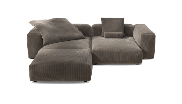 vetsak | Sofa Set 03 - Cord Velour - Mocha | Modulares Sofa | 3.5 Sitzer | Big Sofa | Ecksofa