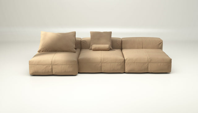 vetsak | Sofa Set 04 - leather - beige | Modulares Sofa | 5 Sitzer | Big Sofa