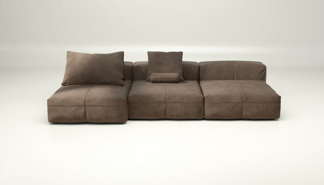 vetsak | Sofa Set 04 - leather - cacao | Modular Sofa | 5 Seater | Big Sofa