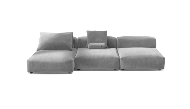 vetsak | Sofa Set 04 - Cord Velour - Light Grey | Modular Sofa | 5 Seater | Big Sofa