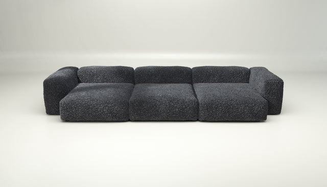 vetsak | Sofa Set 05 - doodle - dark grey | Modulares Sofa | 5 Sitzer | Big Sofa | Ecksofa