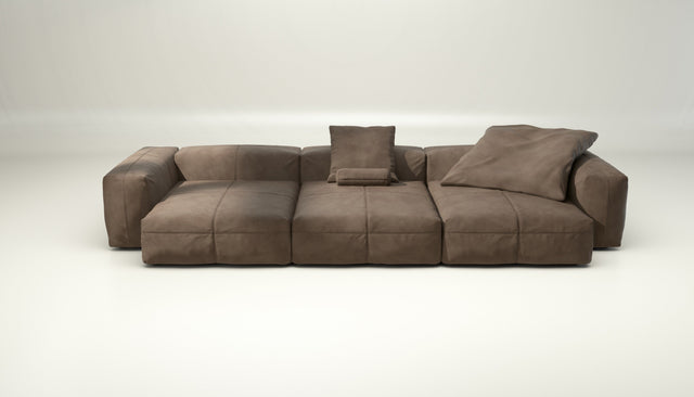 vetsak | Sofa Set 05 - leather - cacao | Modular Sofa | 5 Seater | Big Sofa | Corner Sofa
