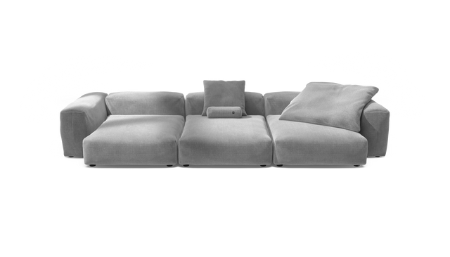 vetsak | Sofa Set 05 - Cord Velour - Light Grey | Modulares Sofa | 5 Sitzer | Big Sofa | Ecksofa