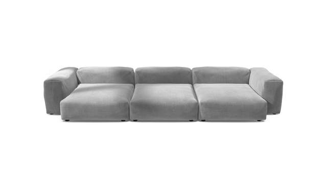 vetsak | Sofa Set 05 - Cord Velour - Light Grey | Modulares Sofa | 5 Sitzer | Big Sofa | Ecksofa