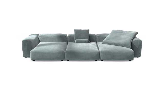 vetsak | Sofa Set 05 - Cord Velour - Mint | Modulares Sofa | 5 Sitzer | Big Sofa | Ecksofa