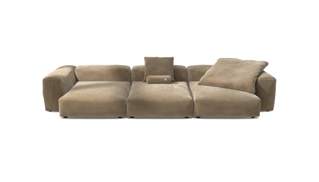 vetsak | Sofa Set 05 - Cord Velour - Sand | Modulares Sofa | 5 Sitzer | Big Sofa | Ecksofa