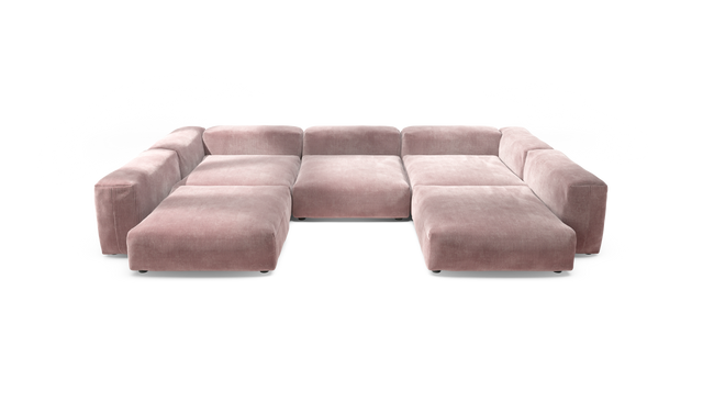 vetsak | Sofa Set 06 - Cord Velour - Blossom | Modulares Sofa | 6.5 Sitzer | Big Sofa | U Sofa | Ecksofa