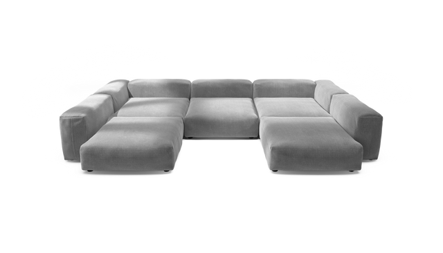 vetsak | Sofa Set 06 - Cord Velour - Light Grey | Modulares Sofa | 6.5 Sitzer | Big Sofa | U Sofa | Ecksofa