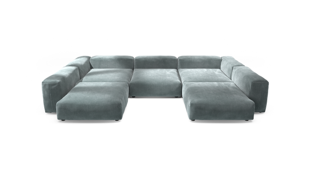 vetsak | Sofa Set 06 - Cord Velour - Mint | Modulares Sofa | 6.5 Sitzer | Big Sofa | U Sofa | Ecksofa