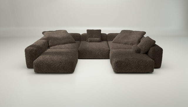 vetsak | Sofa Set 06 - doodle - cacao | Modulares Sofa | 6.5 Sitzer | Big Sofa | U Sofa | Ecksofa