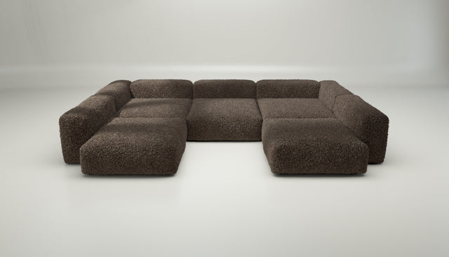 vetsak | Sofa Set 06 - doodle - cacao | Modulares Sofa | 6.5 Sitzer | Big Sofa | U Sofa | Ecksofa