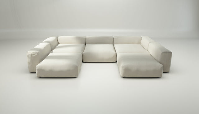 vetsak | Sofa Set 06 - pique - creme | Modular Sofa | 6.5 Seater | Big Sofa | U-Shape | Corner Sofa
