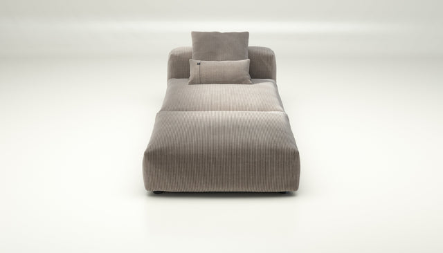 vetsak | Sofa Set 07 - Sun Lounger - cord velour - platinum | Modular Sofa | 2 Seater | Daybed | Chaiselounge