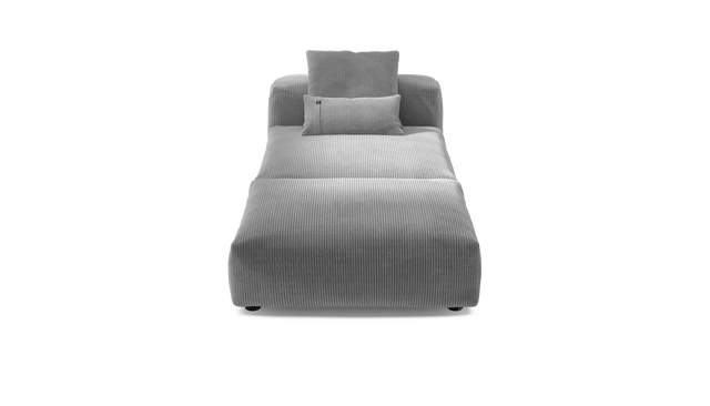 vetsak | Sofa Set 07 - Sun Lounger - Cord Velour - Light Grey | Modulares Sofa | 2 Sitzer | Daybed | Chaiselounge