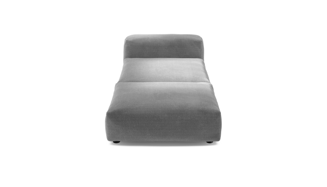 vetsak | Sofa Set 07 - Sun Lounger - Cord Velour - Light Grey | Modulares Sofa | 2 Sitzer | Daybed | Chaiselounge