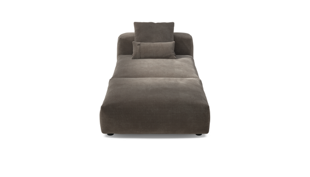 vetsak | Sofa Set 07 - Sun Lounger - Cord Velour - Mocha | Modulares Sofa | 2 Sitzer | Daybed | Chaiselounge