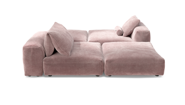 vetsak | Sofa Set 08 - Daybed - Cord Velour - Blossom | Modulares Sofa | 6 Sitzer | Outdoor Island | Double lounger