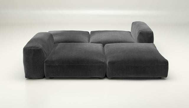 vetsak | Sofa Set 08 - Daybed - cord velour - dark grey | Modular Sofa | 6 Seater | Outdoor Island | Double lounger