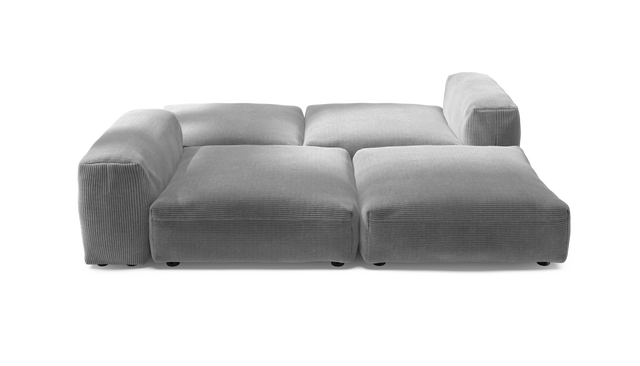 vetsak | Sofa Set 08 - Daybed - Cord Velour - Light Grey | Modulares Sofa | 6 Sitzer | Outdoor Island | Double lounger