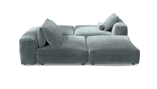 vetsak | Sofa Set 08 - Daybed - Cord Velour - Mint | Modulares Sofa | 6 Sitzer | Outdoor Island | Double lounger