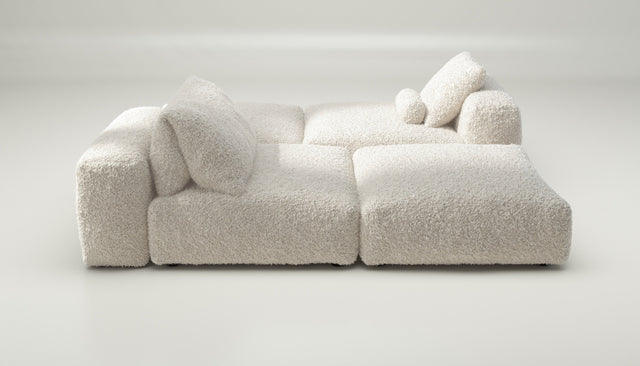 vetsak | Sofa Set 08 - Daybed - doodle - creme | Modulares Sofa | 6 Sitzer | Outdoor Island | Double lounger
