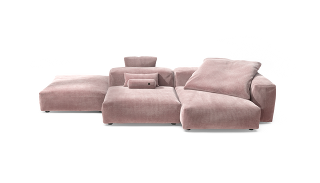 vetsak | Sofa Set 09 - The Island - Cord Velour - Blossom | Modulares Sofa | 7 Sitzer | Sofa Island