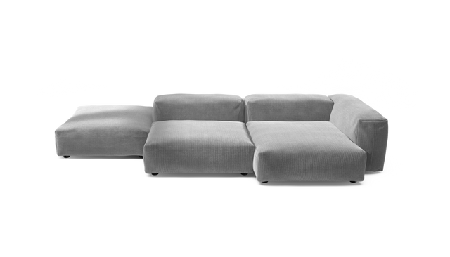 vetsak | Sofa Set 09 - The Island - Cord Velour - Light Grey | Modulares Sofa | 7 Sitzer | Sofa Island