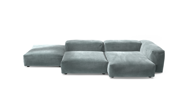vetsak | Sofa Set 09 - The Island - Cord Velour - Mint | Modulares Sofa | 7 Sitzer | Sofa Island