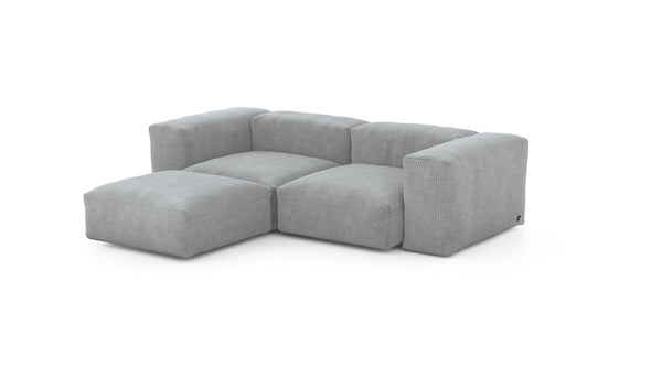 Preset three module chaise sofa - cord velours - light grey - 230cm x 199cm
