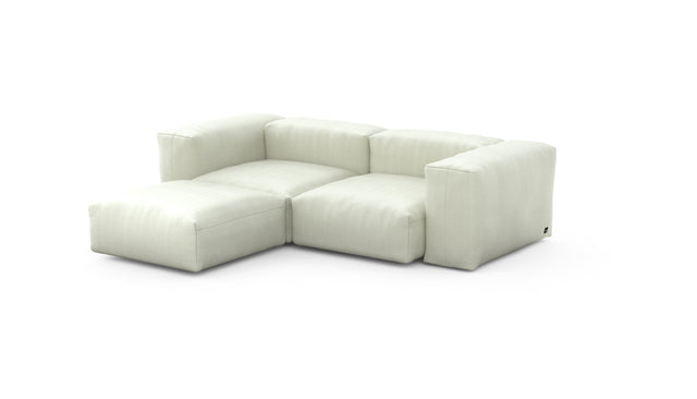 Preset three module chaise sofa - herringbone - beige - 230cm x 199cm