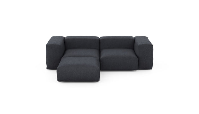 Preset three module chaise sofa - herringbone - dark grey - 230cm x 199cm