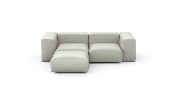 Preset three module chaise sofa - herringbone - stone - 230cm x 199cm