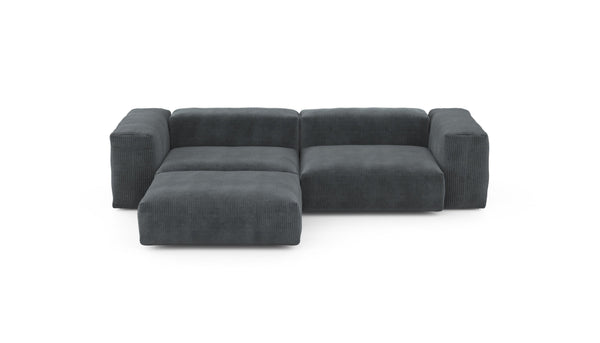 Preset three module chaise sofa - cord velours - dark grey - 272cm x 199cm