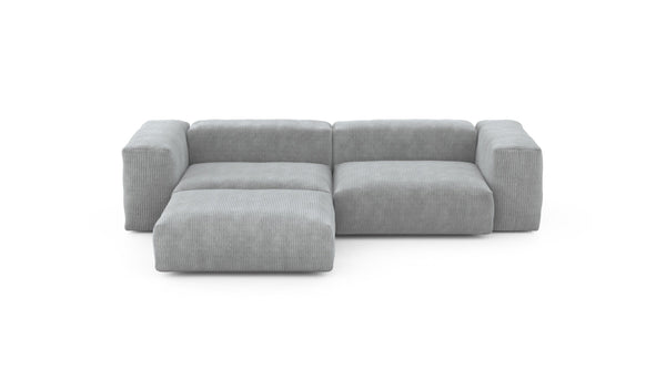 Preset three module chaise sofa - cord velours - light grey - 272cm x 199cm