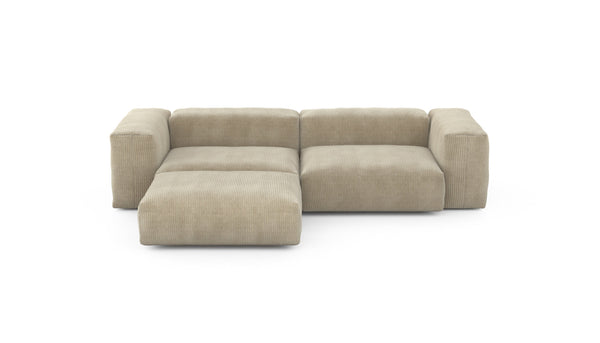 Preset three module chaise sofa - cord velours - sand - 272cm x 199cm