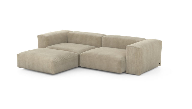 Preset three module chaise sofa - cord velours - sand - 272cm x 199cm