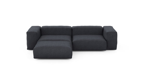 Preset three module chaise sofa - herringbone - dark grey - 272cm x 199cm