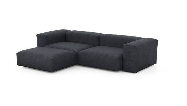 Preset three module chaise sofa - herringbone - dark grey - 272cm x 199cm