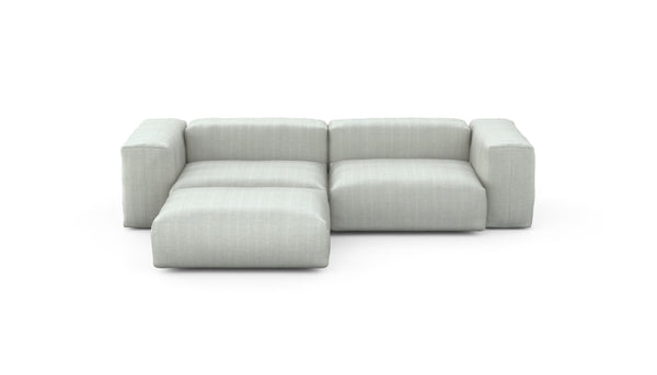 Preset three module chaise sofa - herringbone - light grey - 272cm x 199cm