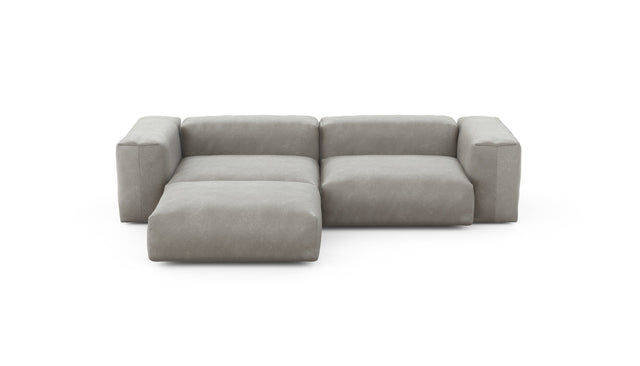 Preset three module chaise sofa - velvet - light grey - 272cm x 199cm