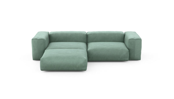 Preset three module chaise sofa - velvet - mint - 272cm x 199cm