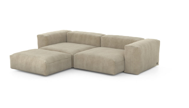 Preset three module chaise sofa - cord velours - sand - 272cm x 220cm