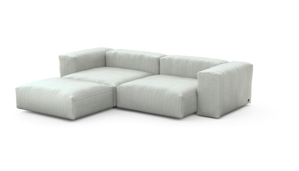 Preset three module chaise sofa - herringbone - light grey - 272cm x 220cm
